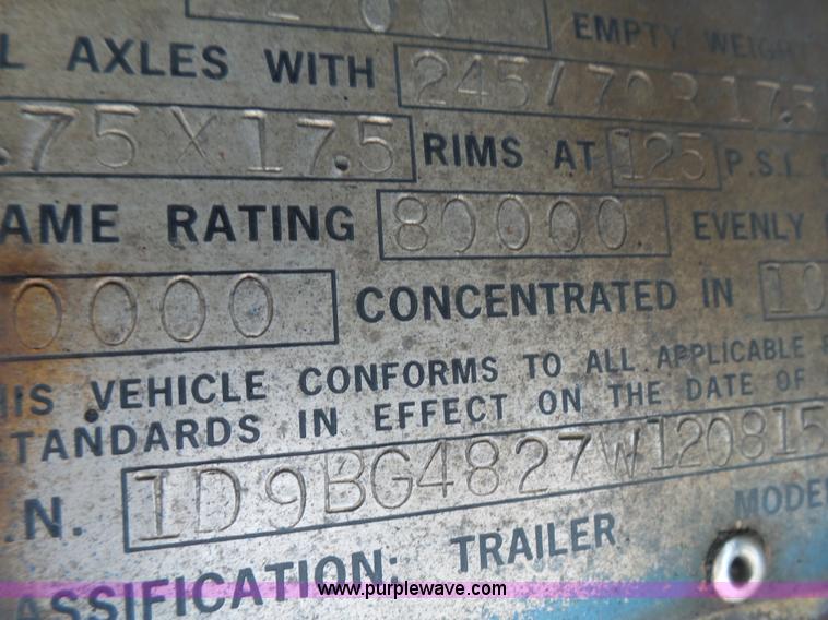 image for item L5475 1998 Doonan drop deck trailer
