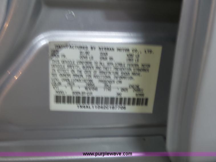 image for item J4154 2002 Nissan Altima 2.5 S