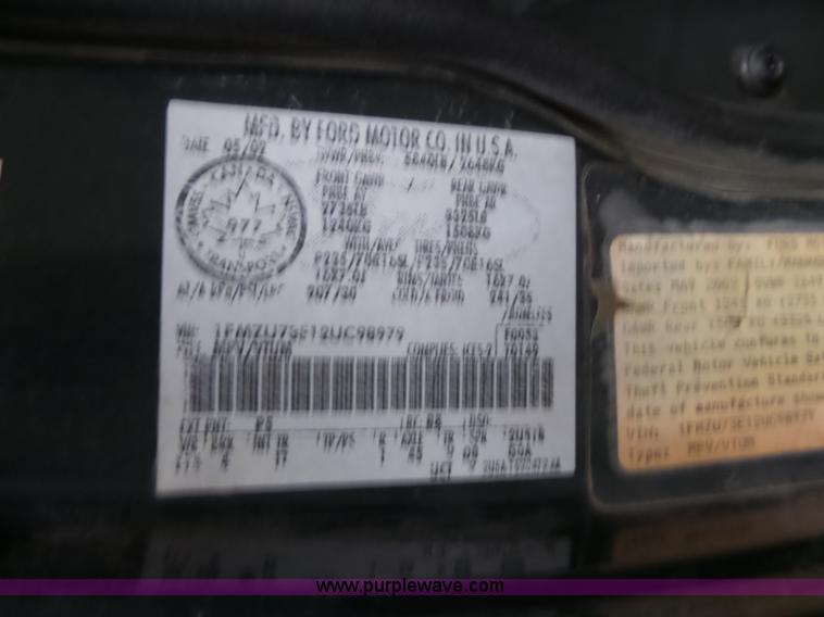 image for item J4155 2002 Ford Explorer XLT