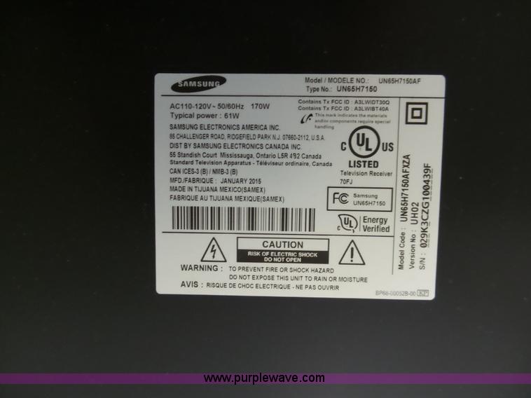 image for item AM9702 Samsung 65" LED Smart television