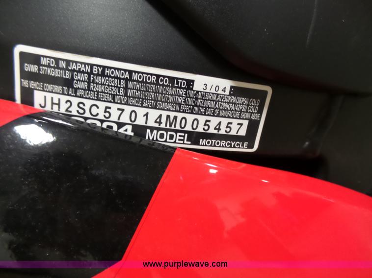 image for item AM9732 2004 Honda CBR1000RR motorcycle