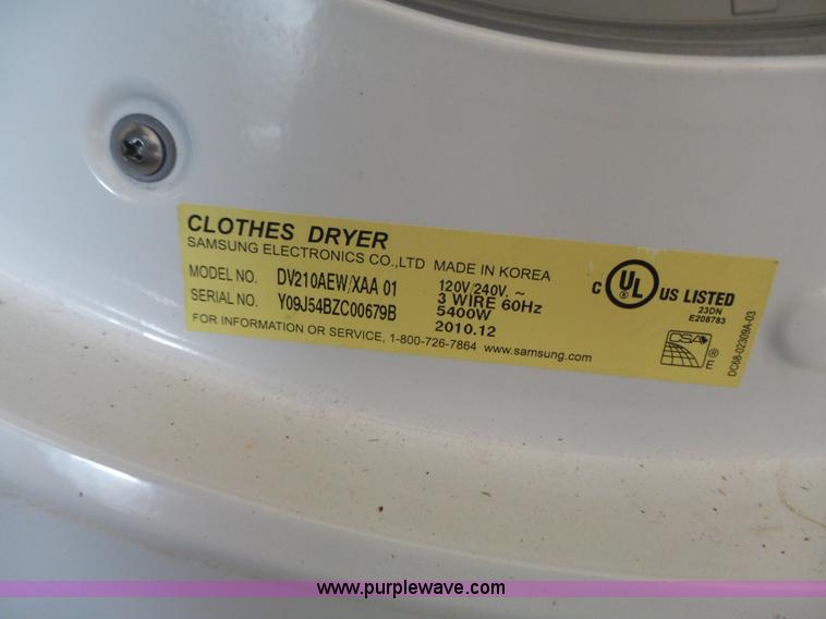 image for item BE9837 Samsung washer and dryer