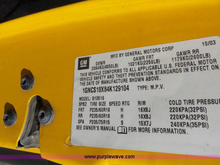 image for item J4207 2004 Chevrolet Blazer SS SUV