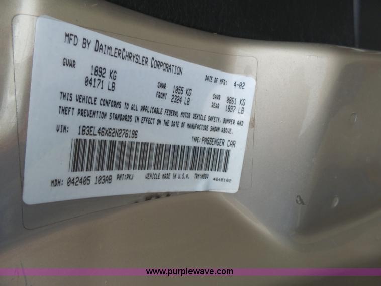 image for item L3713 2002 Dodge Stratus