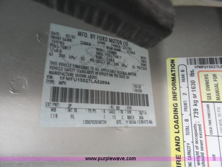 image for item L3718 2007 Ford Expedition SUV