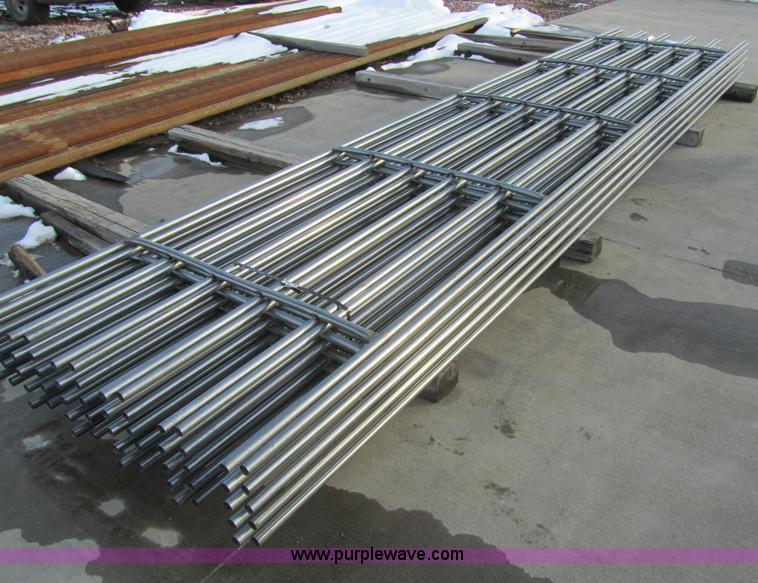 image for item F1246 (10) six bar steel 20' continuous fence panels