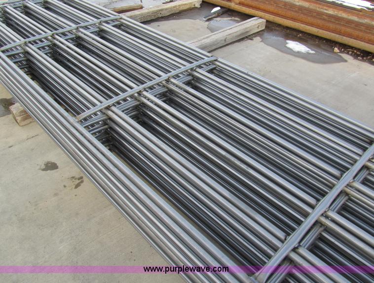 image for item F1247 (10) six bar steel 20' continuous fence panels