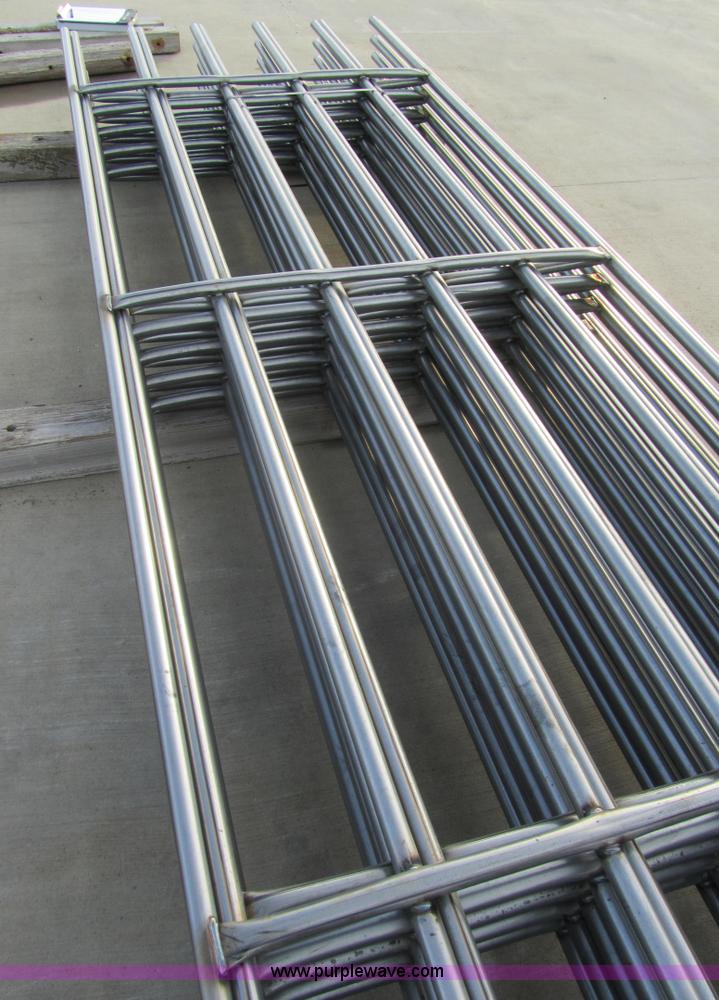 image for item F1247 (10) six bar steel 20' continuous fence panels