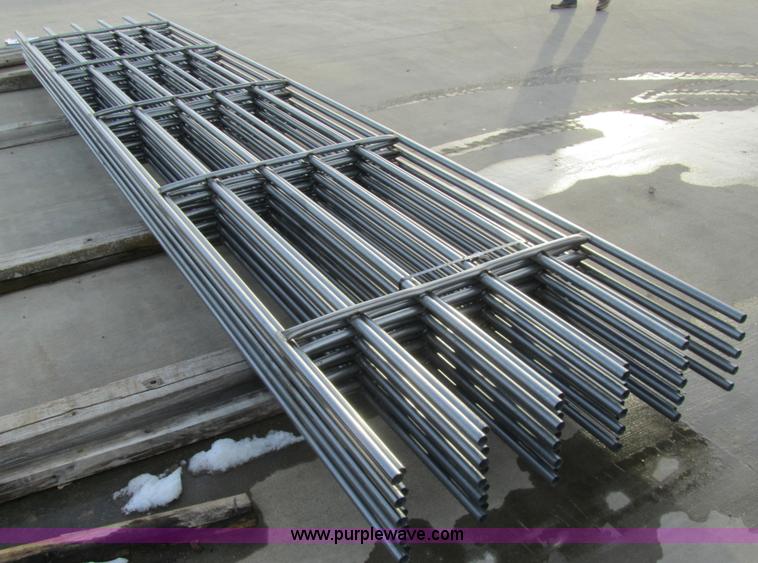 image for item F1249 (10) six bar steel 20' continuous fence panels