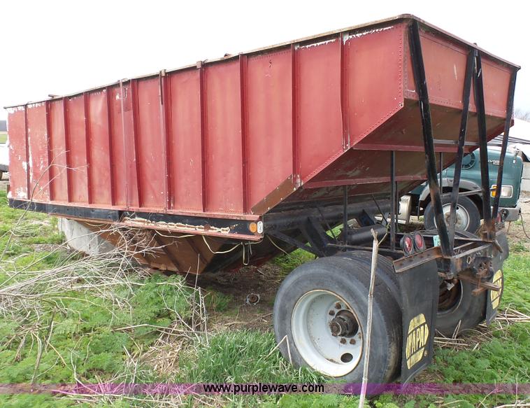 image for item L1343 1969 shop built single hopper grain trailer