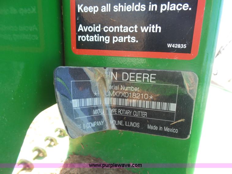 image for item L7429 John Deere MX7 rotary mower