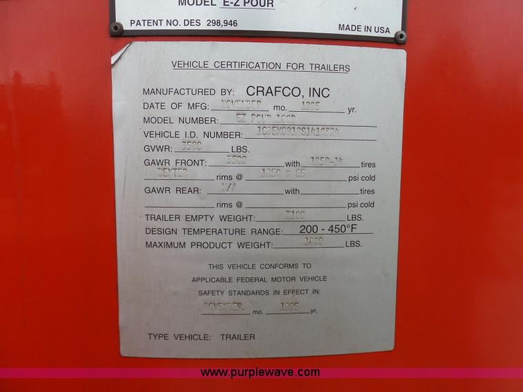 image for item AX9238 1995 Crafco EZ Pour 100D crack sealer