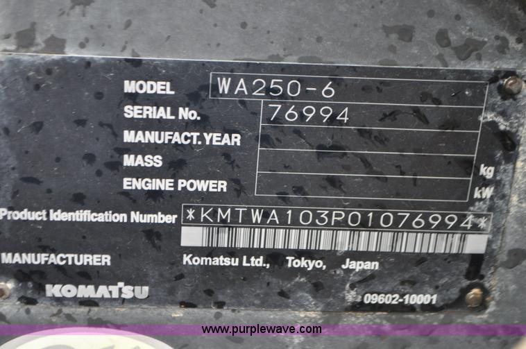 image for item G7335 2012 Komatsu WA250-6 wheel loader