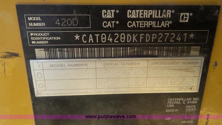 image for item J6122 2006 Caterpillar 420D backhoe