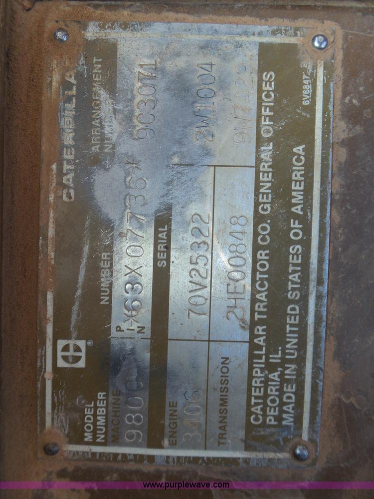 image for item J6159 1987 Caterpillar 980C wheel loader