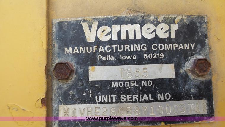 image for item J6251 2000 Vermeer T655 Commander trencher