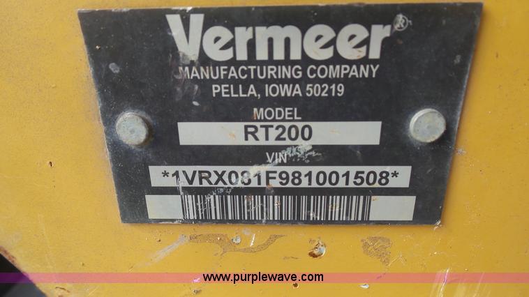 image for item J6253 2008 Vermeer RT200 trencher