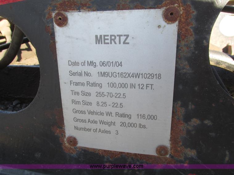 image for item J8972 2004 Mertz equipment trailer