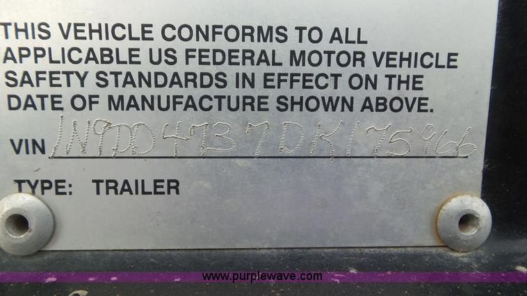 image for item K6833 2013 Neville drop deck trailer