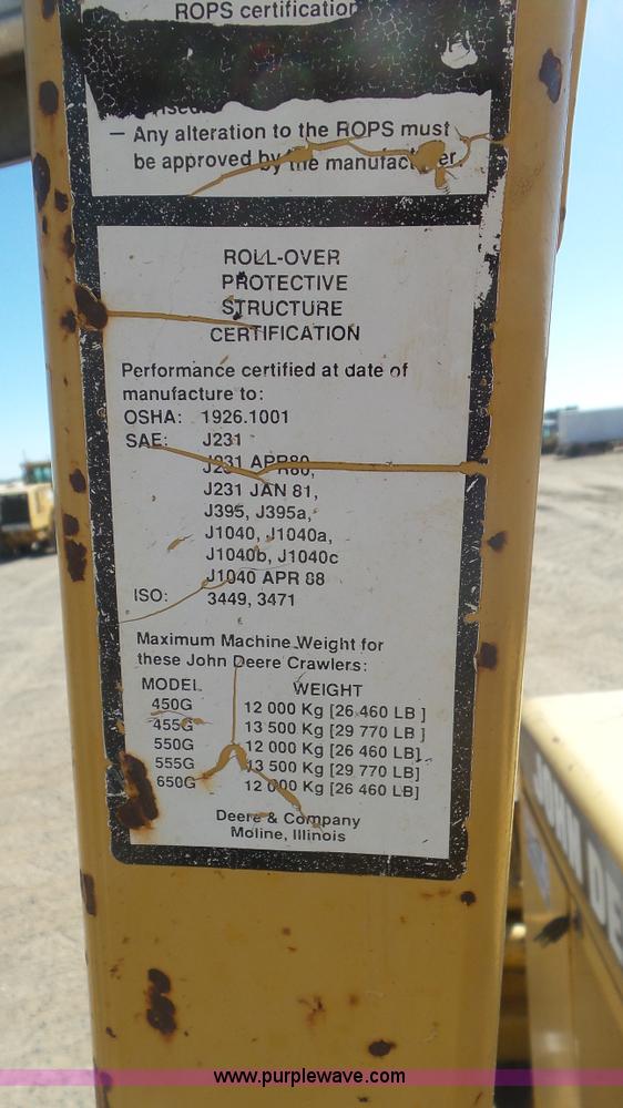 image for item L2196 1996 John Deere 450G LT Series IV pipelayer