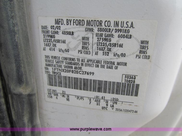 image for item L5672 2002 Ford F250 Super Duty XL Ext. Cab pickup truck