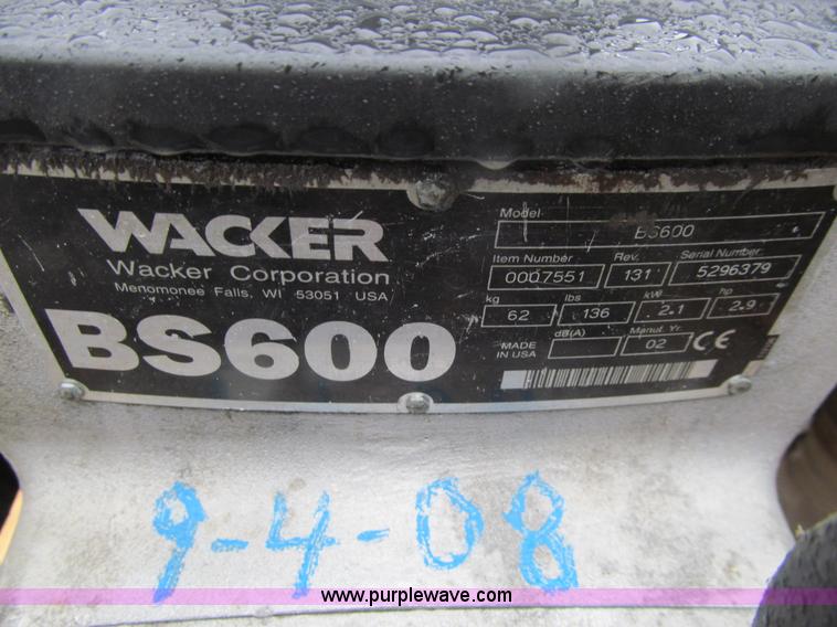 image for item L5677 (3) Wacker BS600 compactors