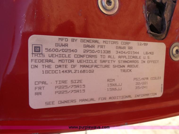 image for item L7408 1990 Chevrolet 1500 pickup truck