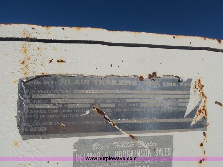 image for item L7409 1989 Blair equipment trailer