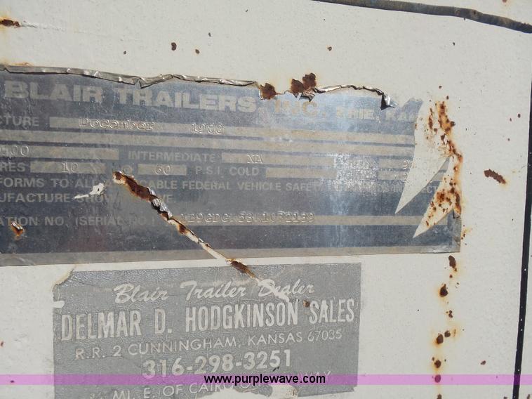 image for item L7409 1989 Blair equipment trailer