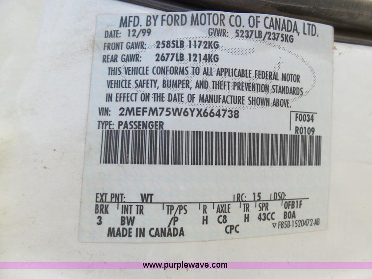 image for item AR9376 2000 Mercury Grand Marquis LS