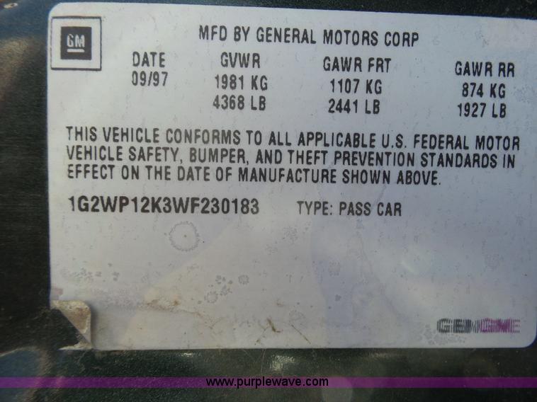 image for item AR9398 1998 Pontiac Grand Prix GT