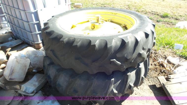 image for item AV9774 (2) John Deere 15.5-38 tractor tires and wheels