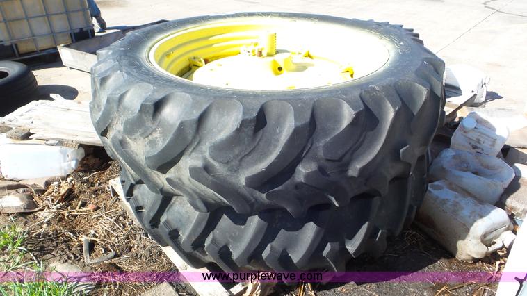 image for item AV9774 (2) John Deere 15.5-38 tractor tires and wheels