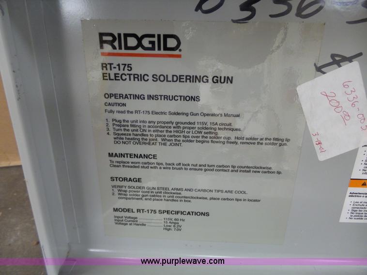 image for item BE9789 Ridgid RT175 electric soldering gun