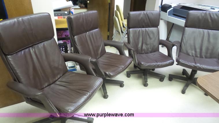 image for item BN9556 (4) adjustable leather office chairs