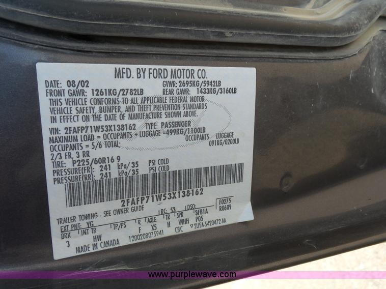 image for item J4147 2003 Ford Crown Victoria Police Interceptor