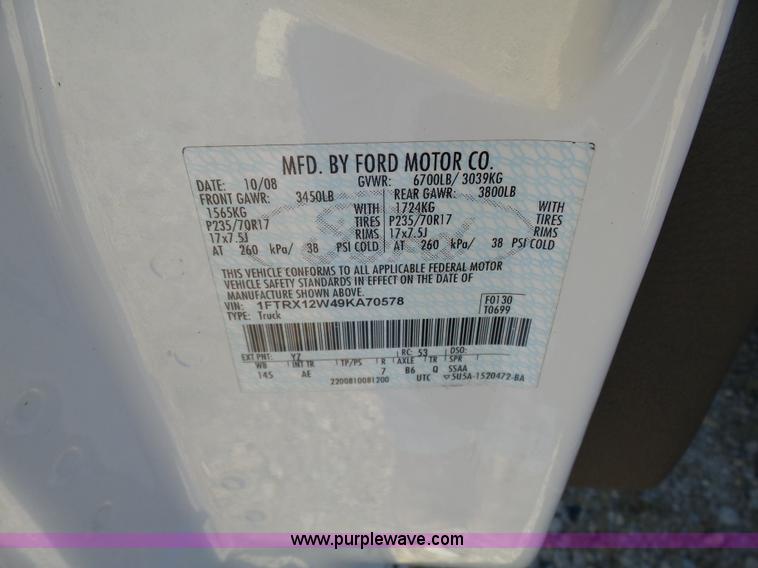 image for item K1318 2009 Ford F150 SuperCab pickup truck