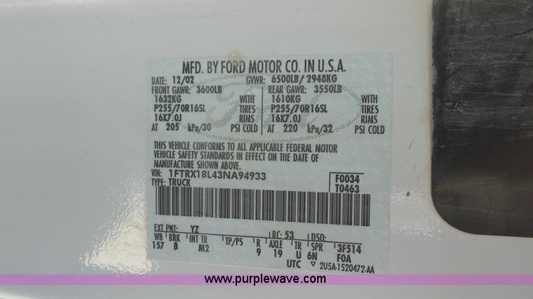 image for item K5204 2003 Ford F150 SuperCab pickup truck