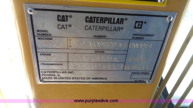 image for item K5206 1995 Caterpillar 120G motor grader