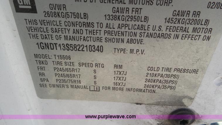 image for item K5237 2008 Chevrolet TrailBlazer SUV