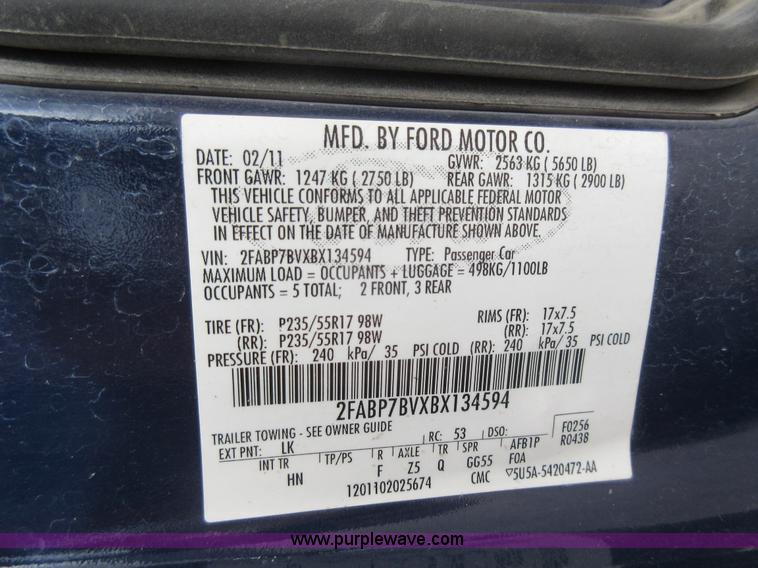 image for item K7536 2011 Ford Crown Victoria Police Interceptor