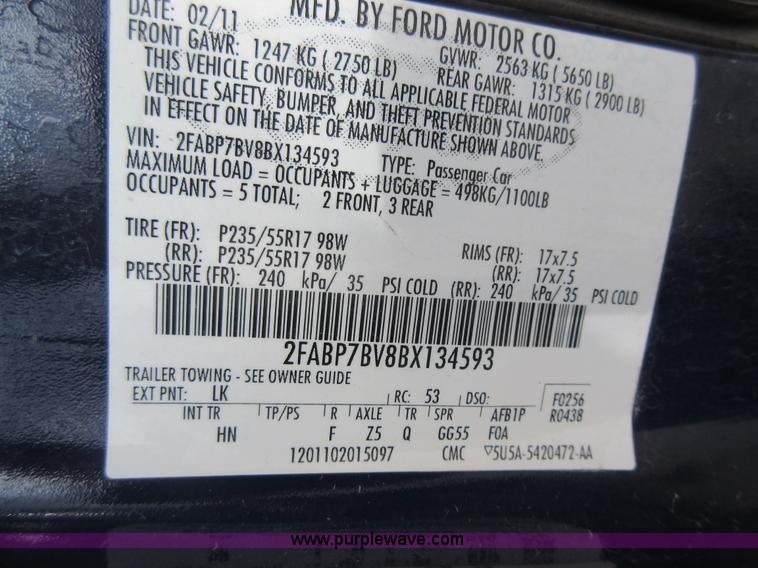 image for item K7538 2011 Ford Crown Victoria Police Interceptor