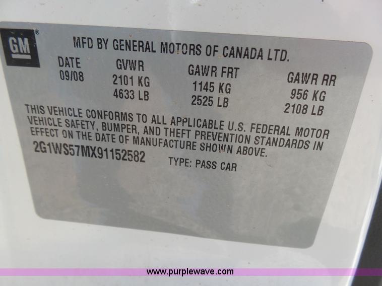 image for item L7411 2009 Chevrolet Impala Police