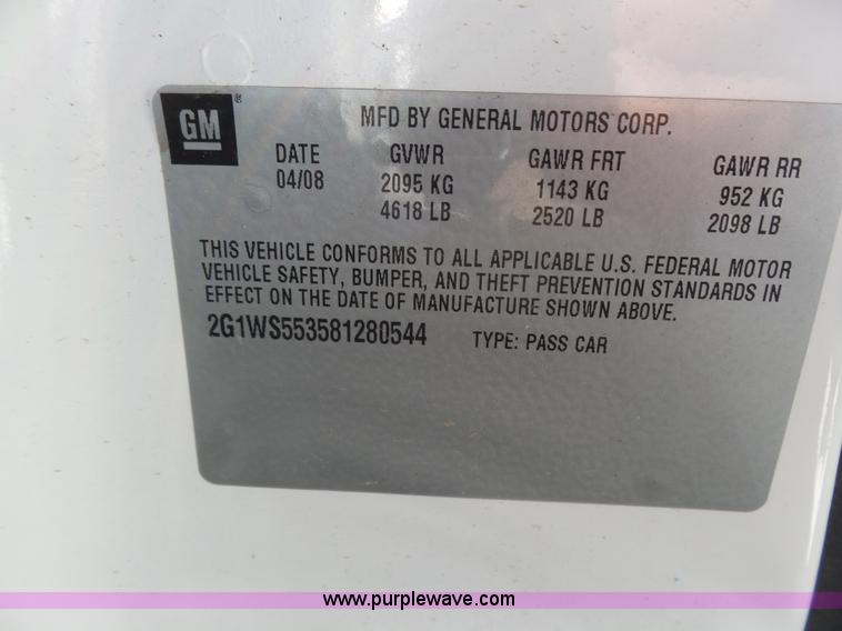 image for item L7412 2008 Chevrolet Impala Police