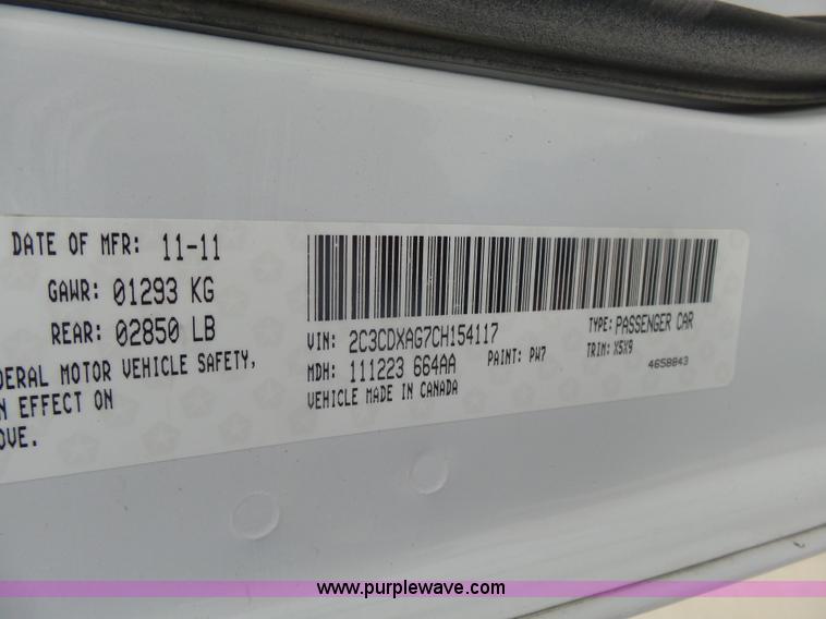 image for item L7476 2012 Dodge Charger Police