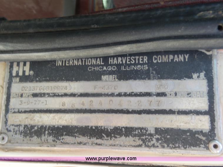 image for item L7480 1977 International Transtar 4300 dump truck<br />A bidding error occurred in the last moments of bidding on this asset in our April 28 Construction Equipment Auction.