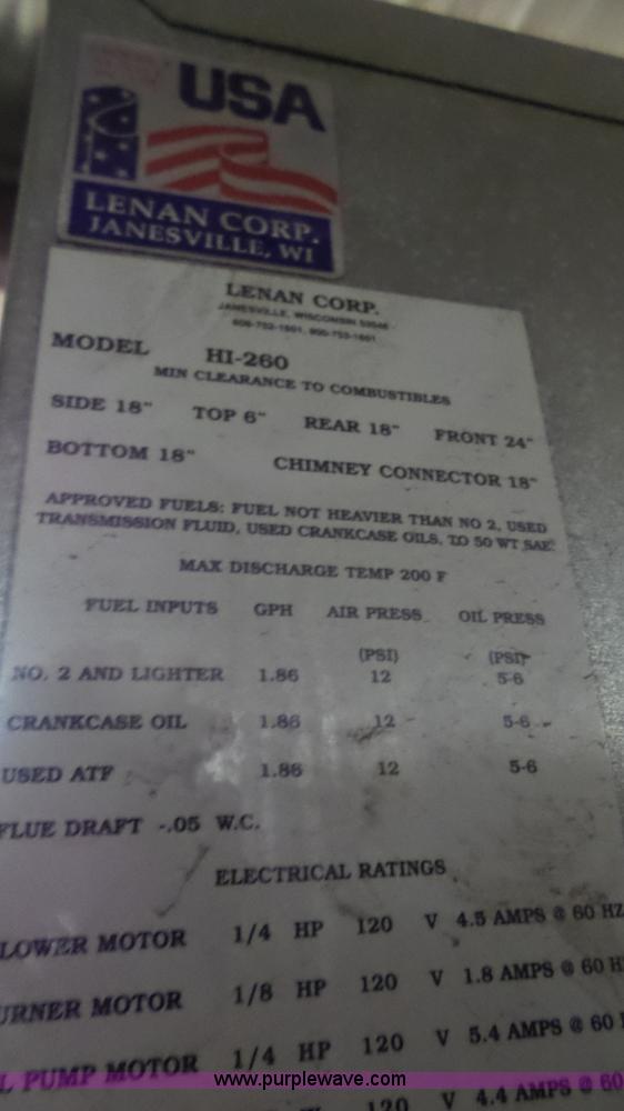 image for item BN9702 Lanair waste oil heater