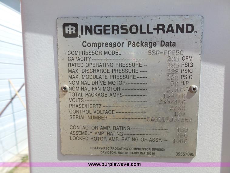 image for item G3745 Ingersoll Rand SSR-EPE50 rotary screw air compressor