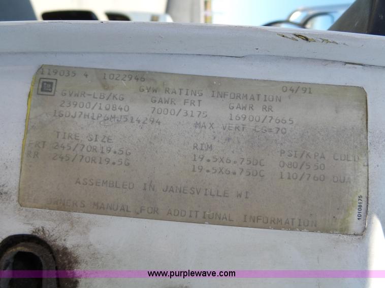 image for item J4995 1991 GMC TopKick box truck