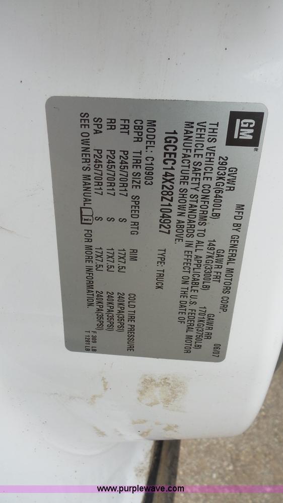 image for item K5186 2008 Chevrolet Silverado 1500 pickup truck